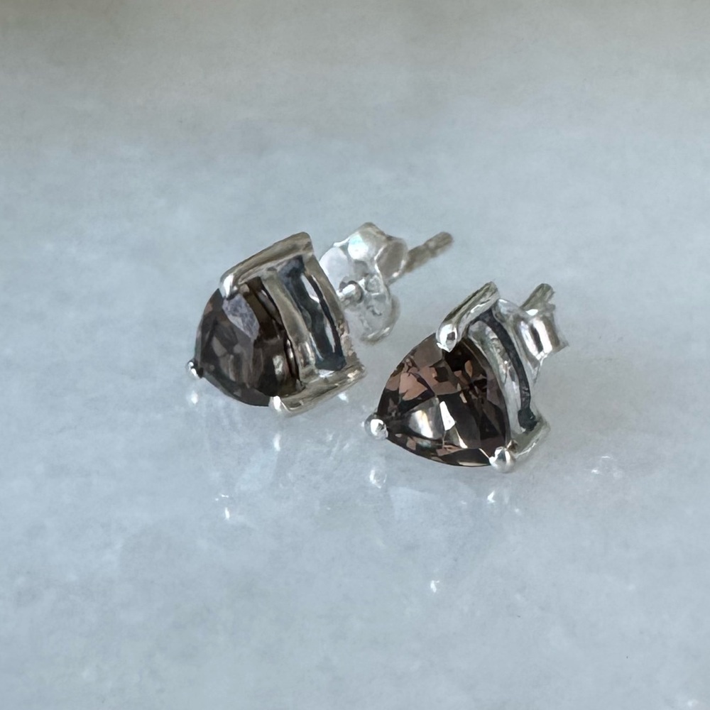 NWOT Tuckernuck Payton Earrings, Smoky Quartz, Sterling Silver - Picture 3 of 6